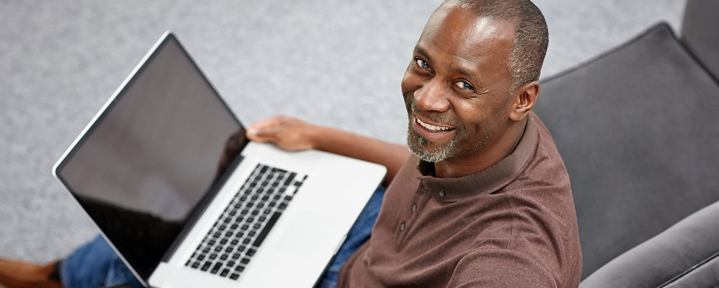 Student studying online