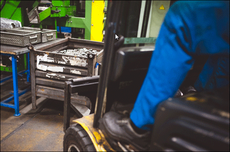 Worker on the Forklift
