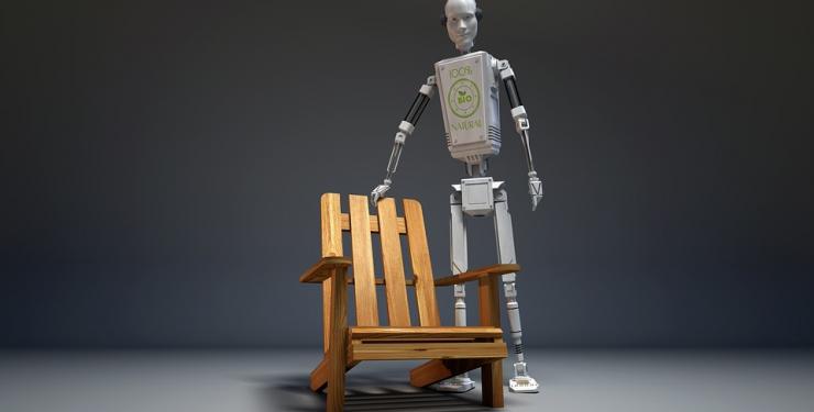 Robot beside a chair