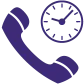 Phone and clock icon