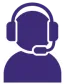icon of a person wearing an headset